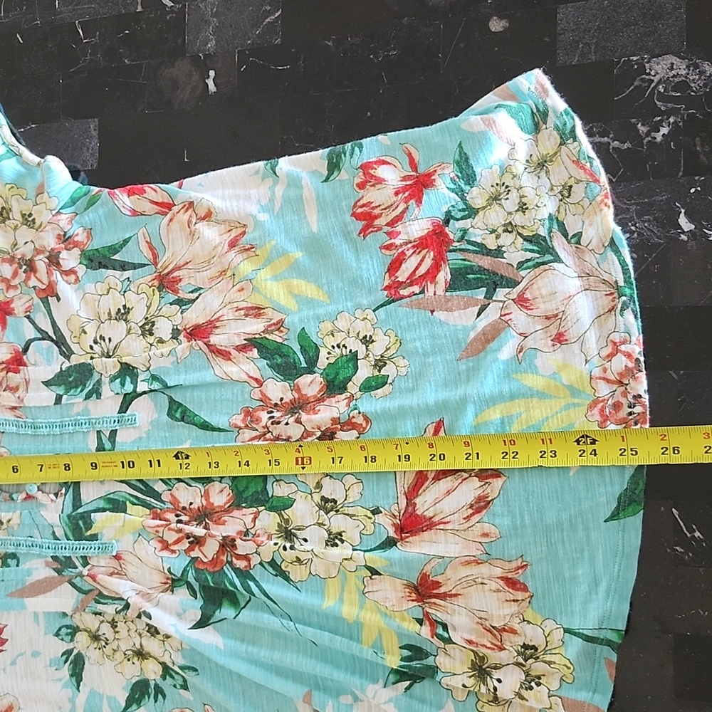 Cable & Gauge Turquoise Floral Blouse - Picture 8 of 8